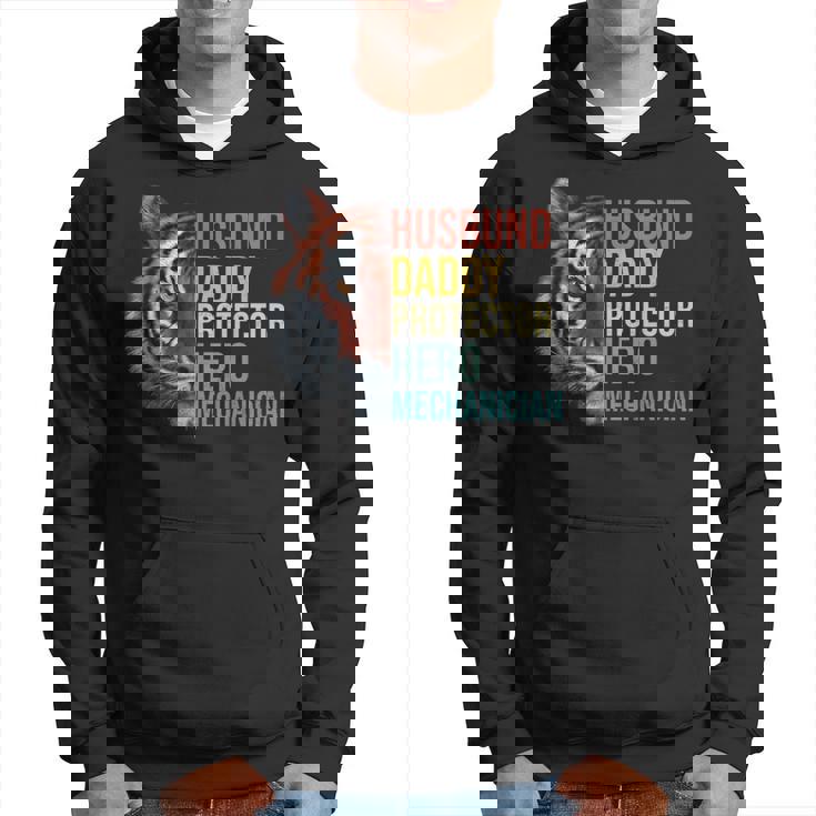 Husband Daddy Protector Hero Mechanician Father's Day Father Hoodie