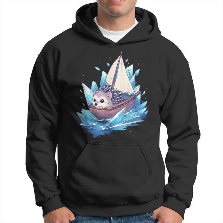 Ice Sailing Hedgehog Ice Sailing Ice Boating Yachting Kapuzenpullover