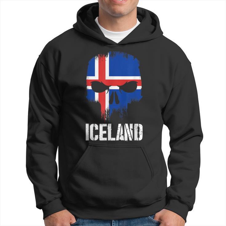 Iceland Flag Skull Icelandic Pride Patriotic Hoodie