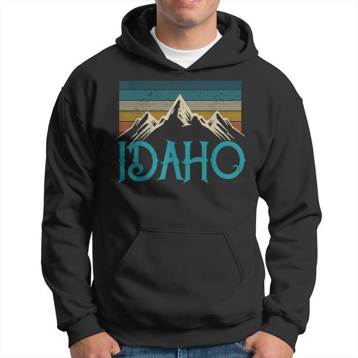Idaho Vintage Mountains Nature Hiking Pride Souvenirs Hoodie
