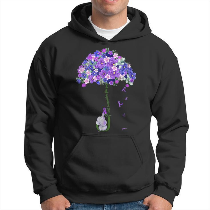 I'll Remember For You Purple Elephant Alzheimer's Awareness Hoodie