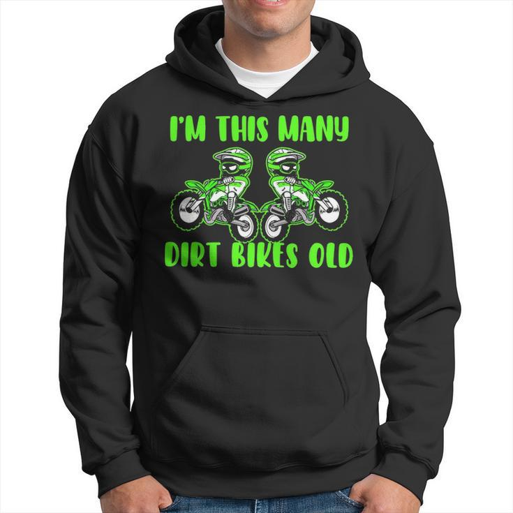 I'm This Many Dirt Bikes 2 Year Old 2Nd Birthday Motocross Hoodie