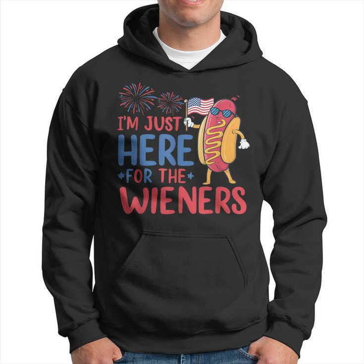 I'm Just Here For The Wieners Patriotic 4Th Of July Hoodie