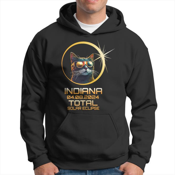 Indiana Total Solar Eclipse Cat Lover Wachers April 8Th 2024 Hoodie