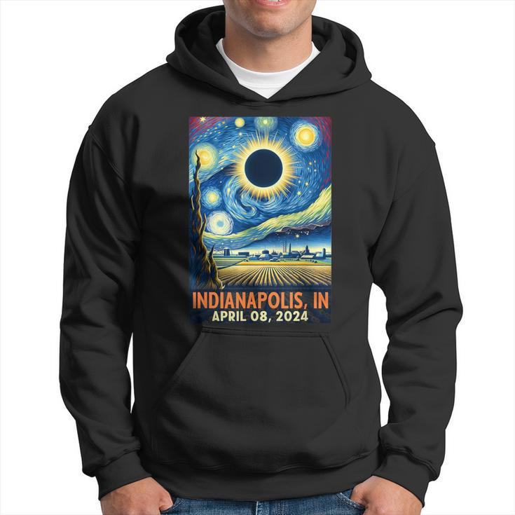 Indianapolis Indiana Total Solar Eclipse 2024 Starry Night Hoodie
