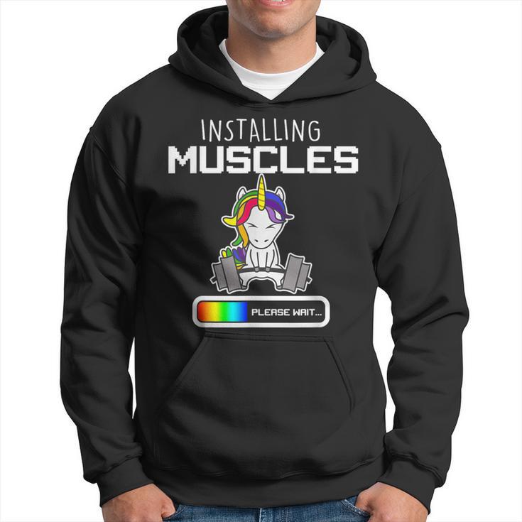 Installing Muscles Unicorn Loading Lifting Hoodie