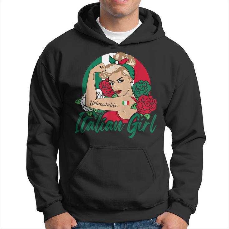 Italienisches Mädchen Retro-Hoodie, Stolzes Design im Vintage-Stil