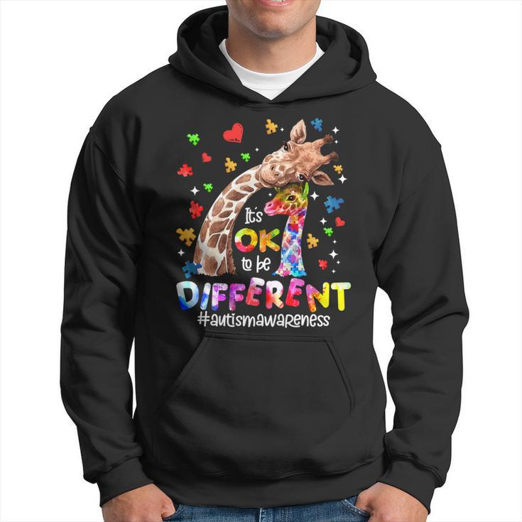 Its Ok To Be Different Autism Awareness Giraffe Hoodie