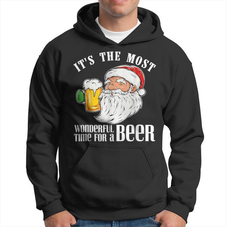It's The Most Wonderful Time For A Beer Christmas Santa Hoodie