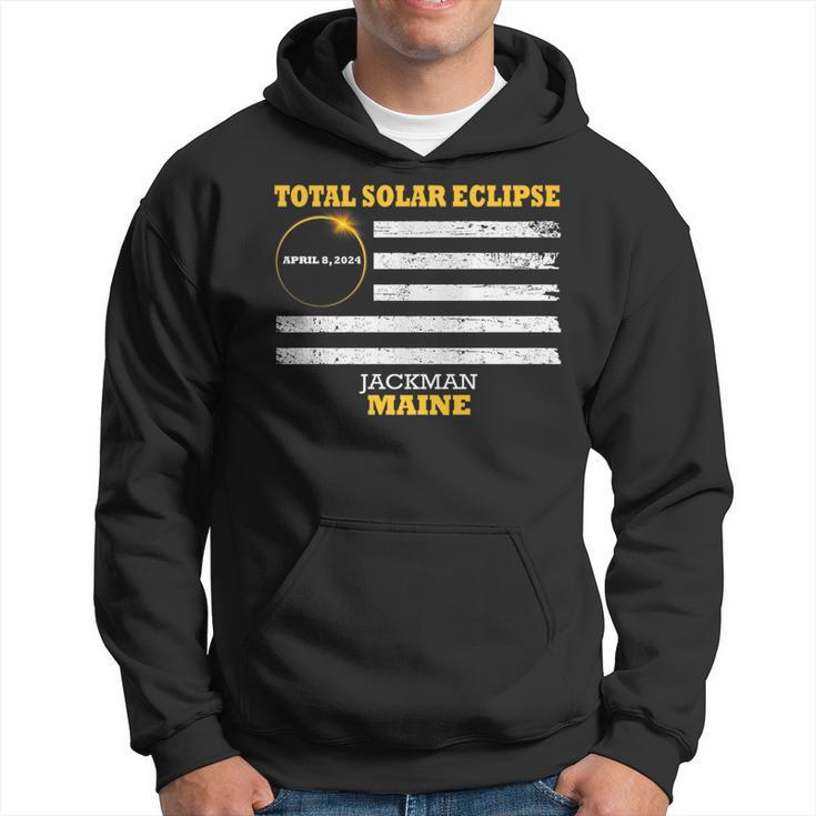 Jackman Maine Solar Eclipse 2024 Us Flag Hoodie