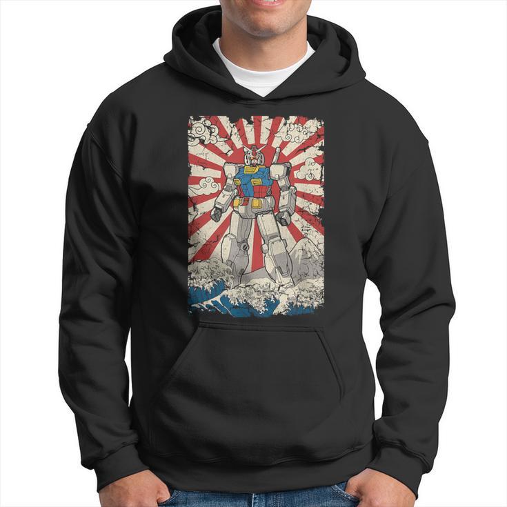 Japanese Mecha Anime Robot Kanagawa Great Wave Manga Hoodie