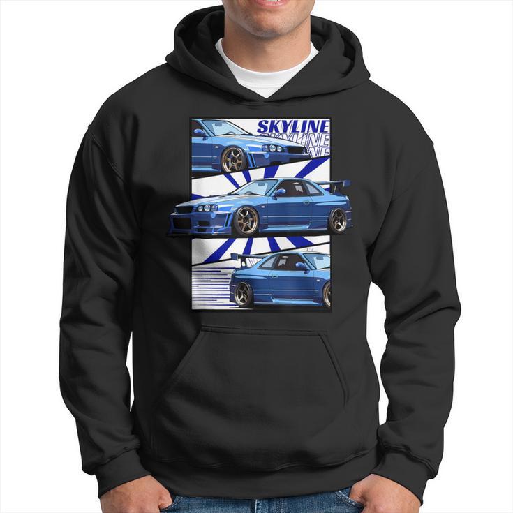 Jdm R34 Motorsport Car Drift Sky Line Car Comic Style Japan Hoodie