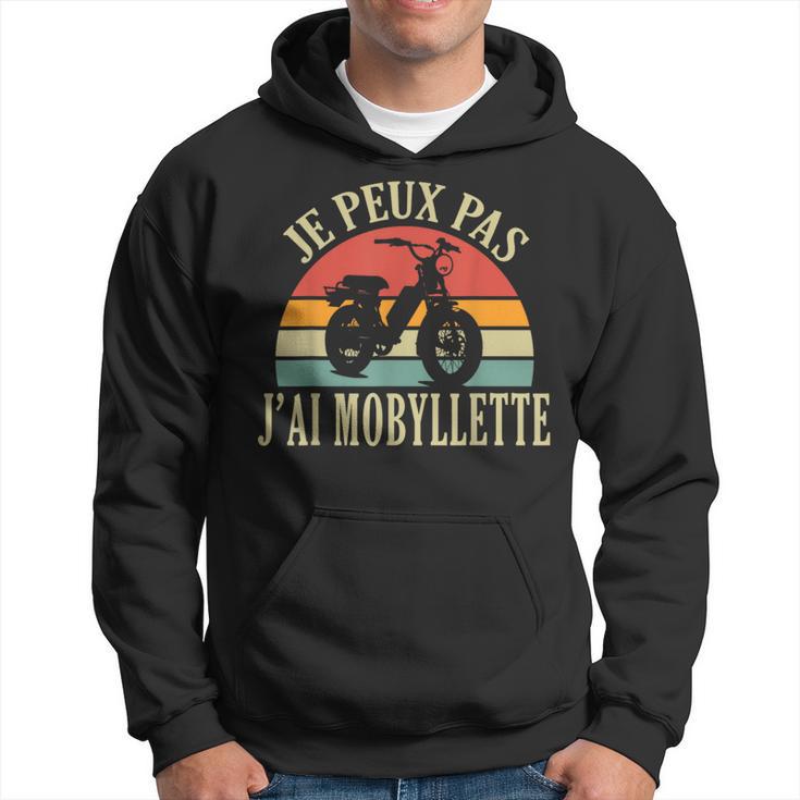 Sweat à Capuche Je Peux Pas J'ai MOB - Humour Vintage Mobylette Drôle