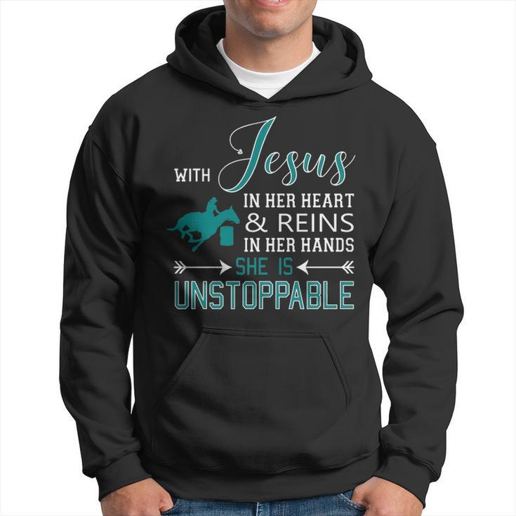 With Jesus In Her Heart And Reins In Her Hands She Is Hoodie