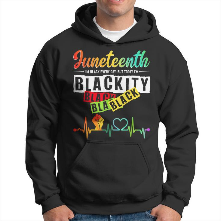 Junenth Blackity Heartbeat Black History African America Hoodie