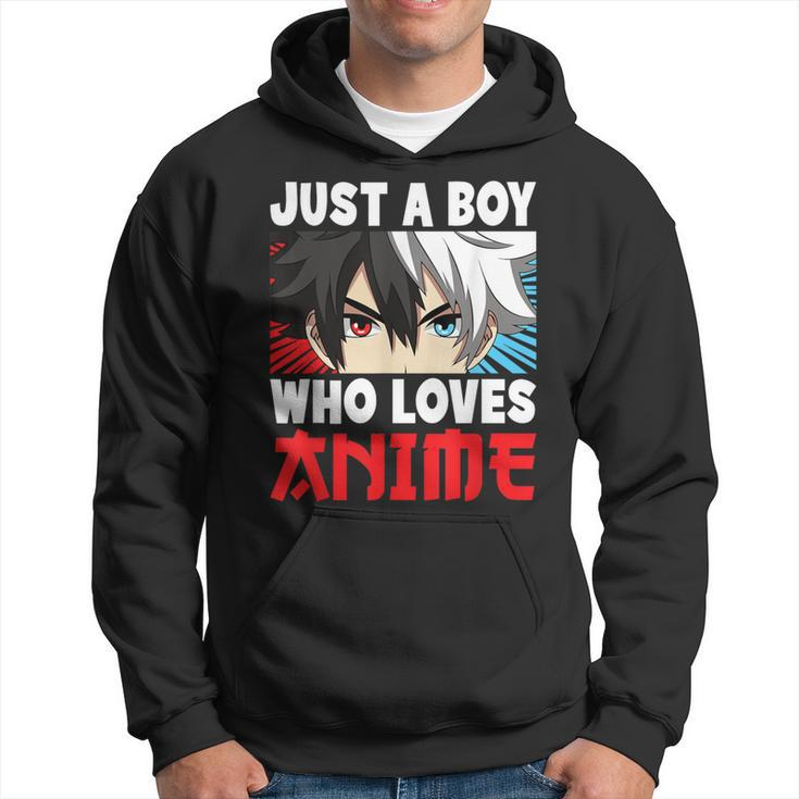 Just A Boy Who Loves Anime Japanese Anime Boy Manga Hoodie
