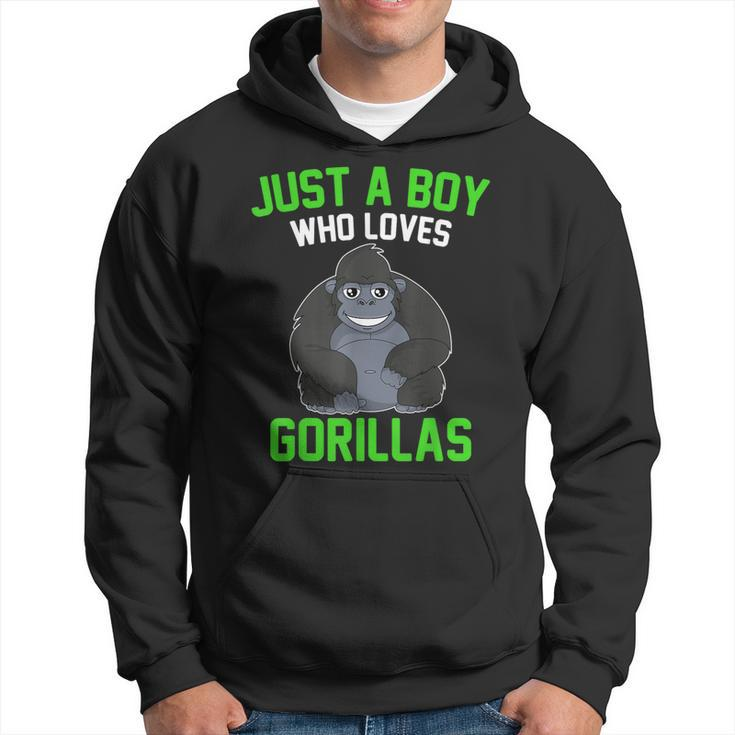 Just A Boy Who Loves Gorillas Toddler Gorilla Hoodie