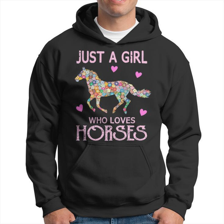 Just A Girl Who Loves Horses Horse Riding Girls Women Hoodie