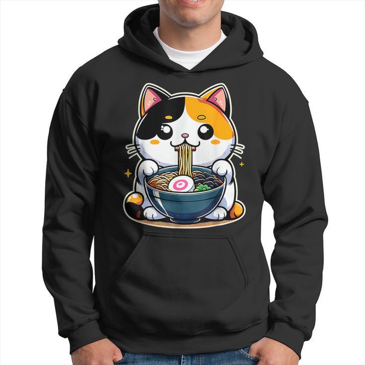 Kawaii Anime Calico Cat Ramen Hoodie