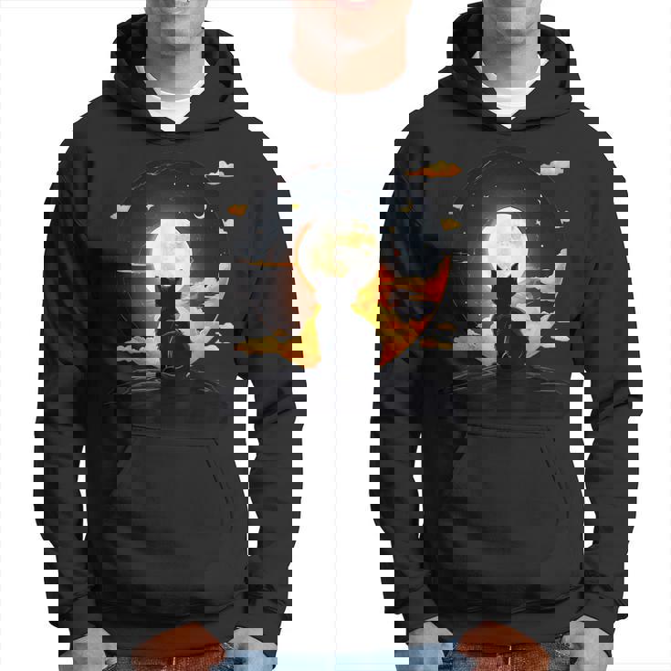 Kawaii Cat Anime Japonés Retro Divertido Gato Negro Amantes Arte Sudadera