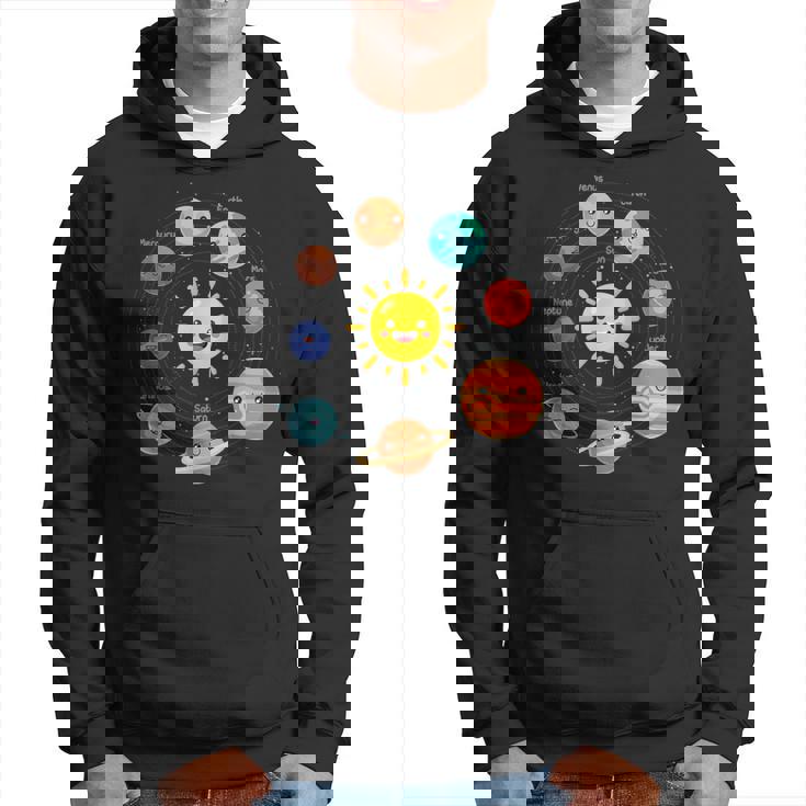 Kawaii Solar System Niño Lindo Planetas Cumpleaños Niños Sudadera