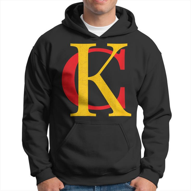 Kc Kansas City Red Yellow & Black Kc Classic Kc Initials Hoodie