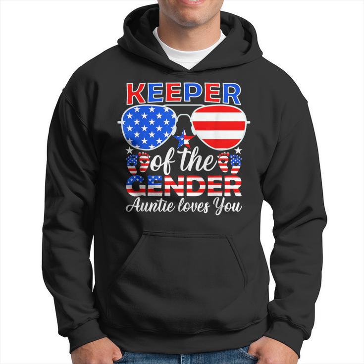 Keeper Of The Gender Auntie Loves You 4Th Of July Hoodie