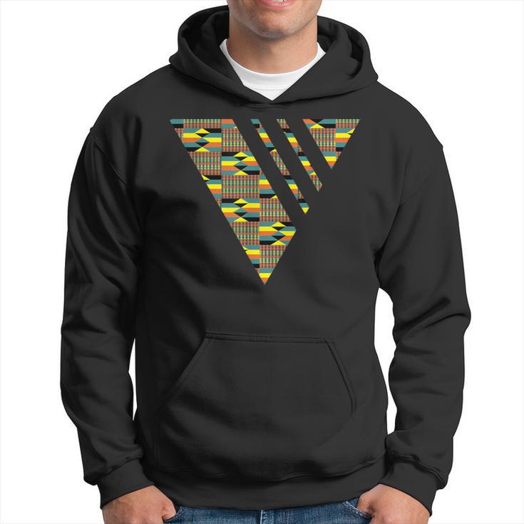 Kente Geometric Triangle With Stripes African Pattern Hoodie