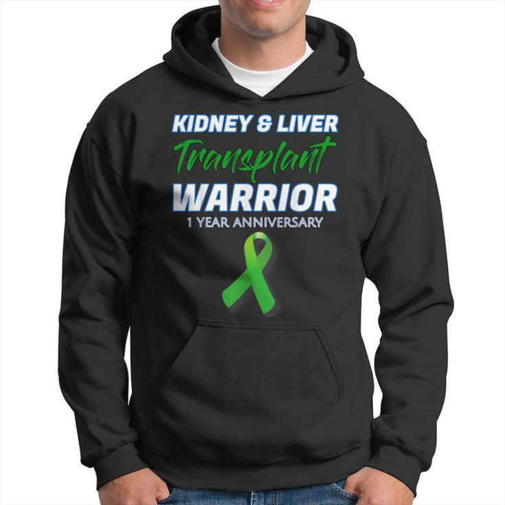 Kidney Liver Transplant 1 Year Anniversary Warrior Survivor Hoodie