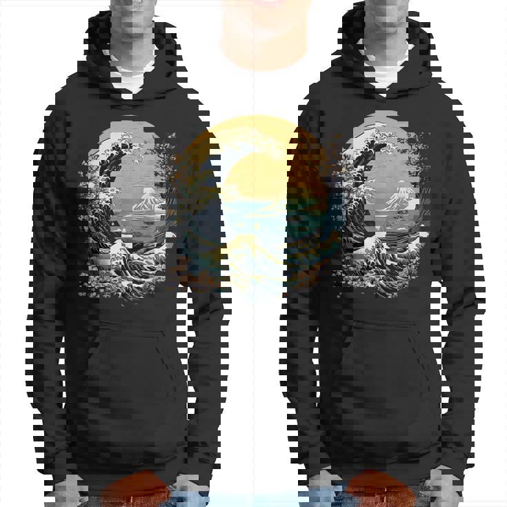 La Gran Ola Y Las Montañas Arte Japonés Kanagawa Sudadera