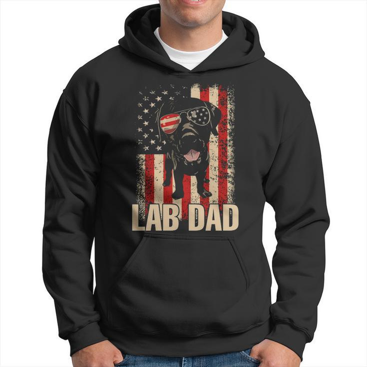 Lab Dad Labrador Retriever Dog American Flag Hoodie