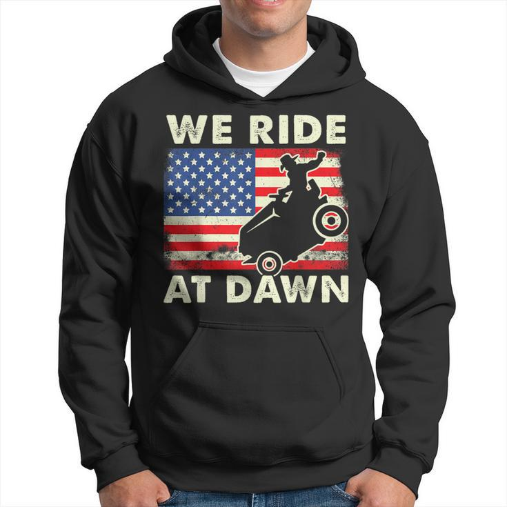 Lawn-Mower We Ride At Dawn Lawn Mowing Dad Gardening Hoodie
