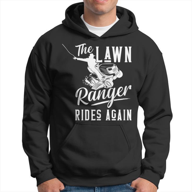 The Lawn Ranger Rides Again Lawn Tractor Mowing Hoodie