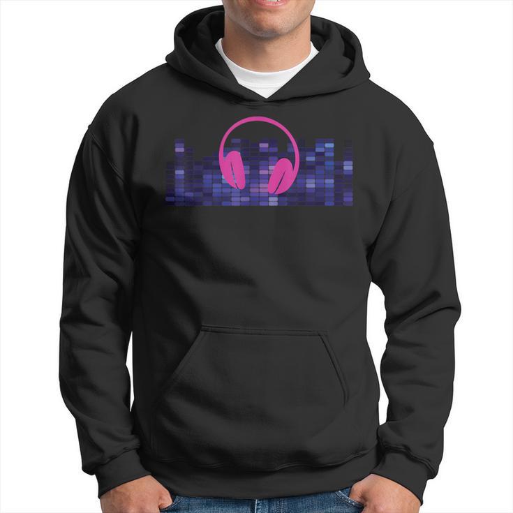 Led Flashing Audio Control Night Club Pink Headphones Hoodie