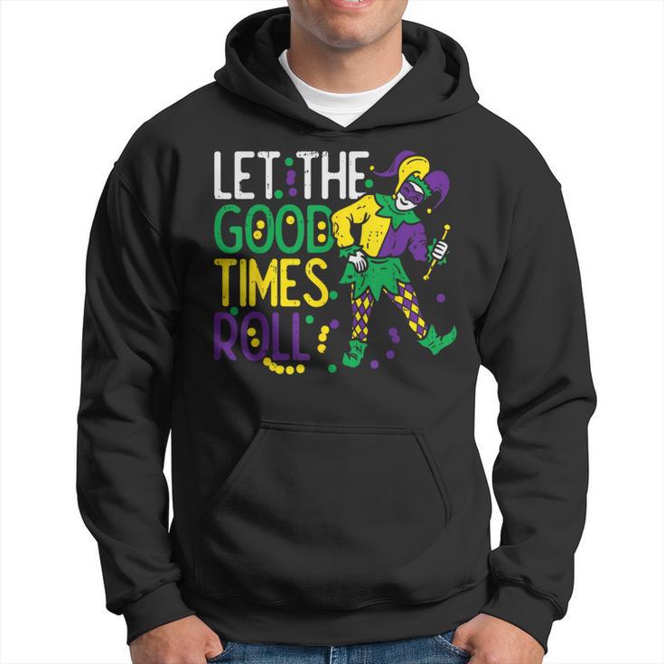 Let The Good Time Roll Jester Bead Mardi Gras Carnival Hoodie