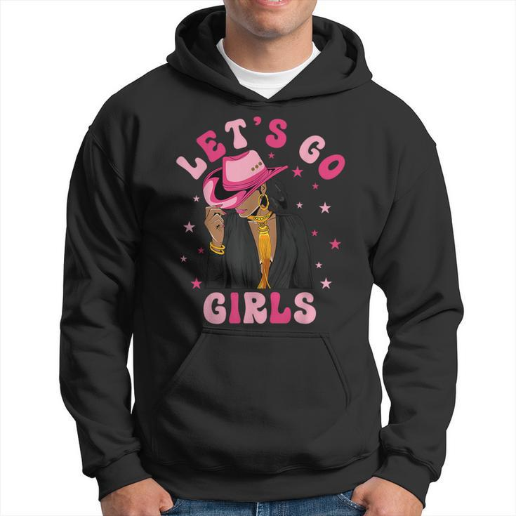 Let's Go Girls Western Black Cowgirl Bachelorette Party Hoodie