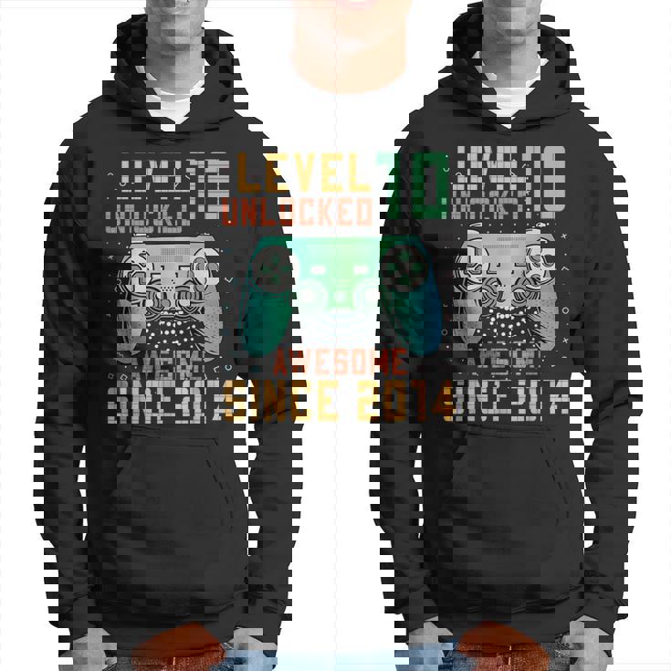 Level 10 Unlocked 10Th Birthday 10 Year Old Gamer Bday Hoodie