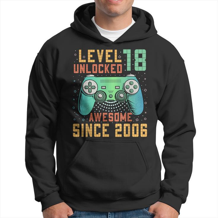 Level 18 Unlocked 18Th Birthday 18 Year Old Gamer Bday Hoodie