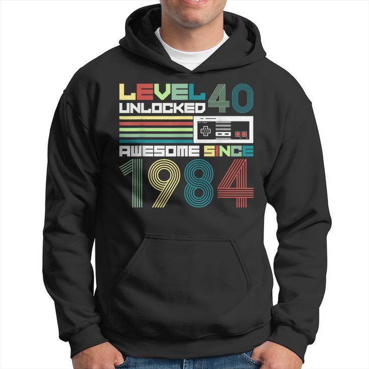 Level 40 Unlocked Since 1984 Video Gamer 40Th Birthday Hoodie