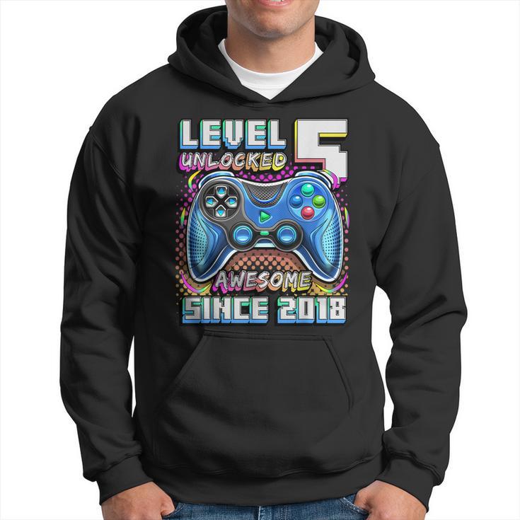 Level 5 Unlocked Awesome 2018 Video Game 5Th Birthday Hoodie