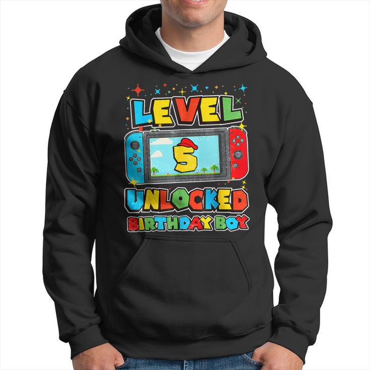 Level 5 Unlocked Birthday Boy Happy 5Th Birthday Videos Game Hoodie