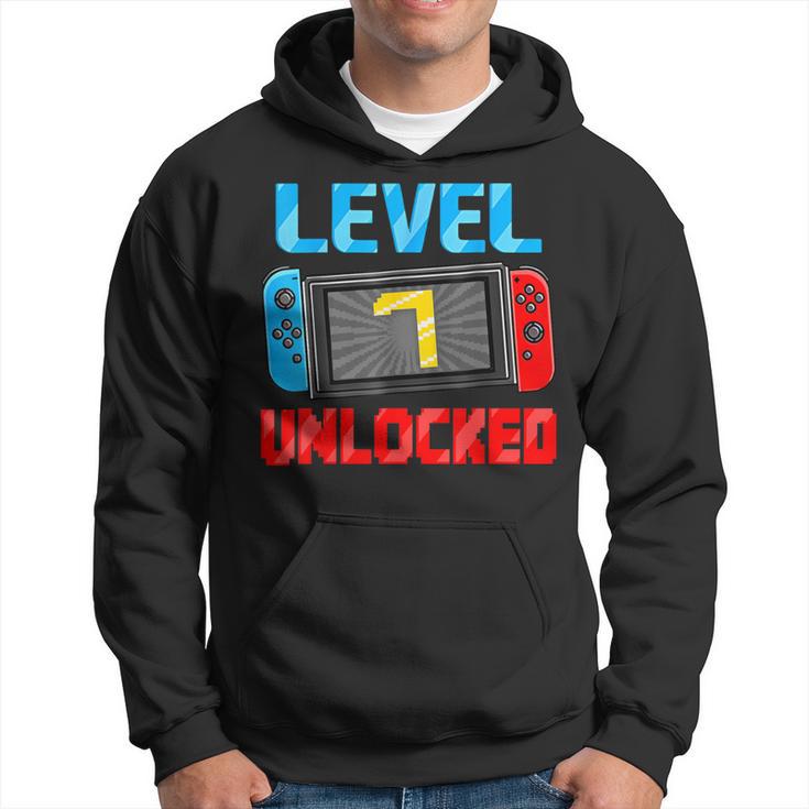 Level 7 Unlocked Gamer 7Th Birthday Video Game Boys Hoodie