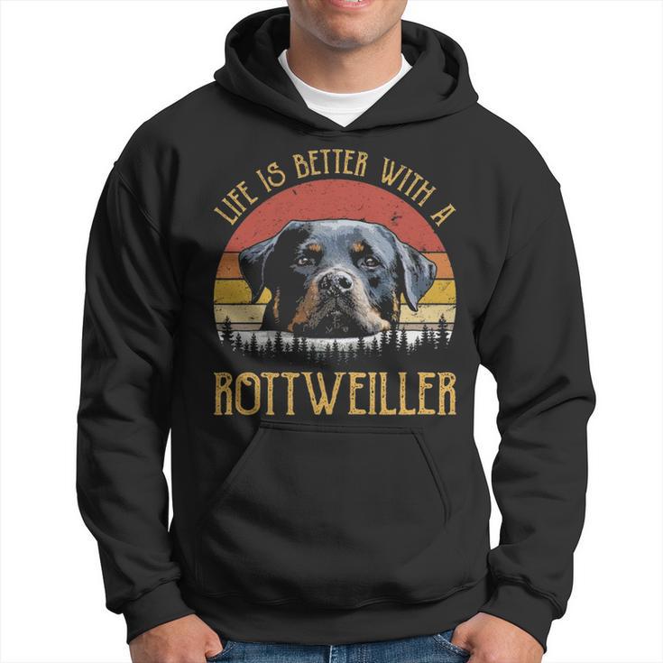 Life Is Better With A Rottweiler Dog Lover Hoodie Mazezy