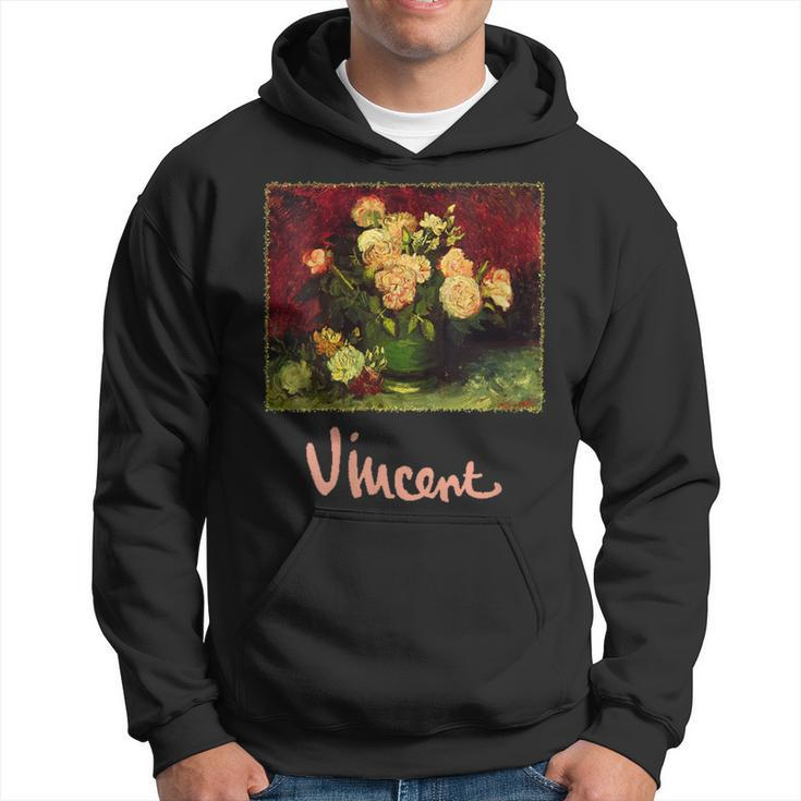 Still Life Bowl With Peonies And Roses By Vincent Van Gogh Hoodie