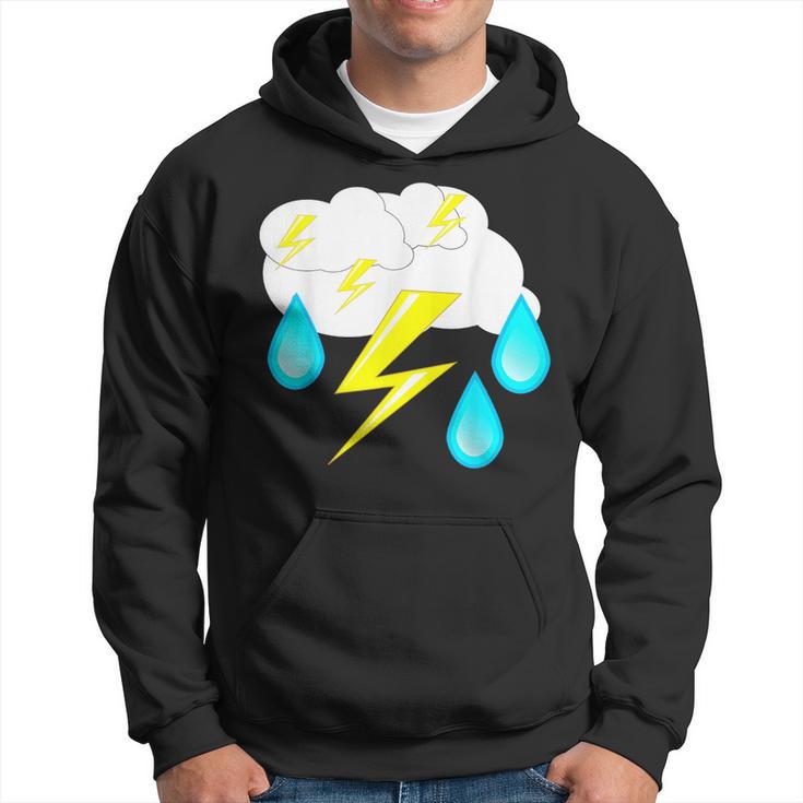 Lightning Bolts Rain Drops Thunder Storm Cloud Costume Hoodie