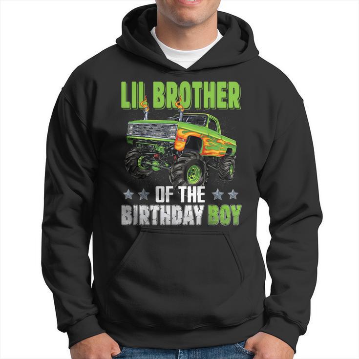 Lil Brother Of Birthday Boy Monster Truck Family Matching Hoodie