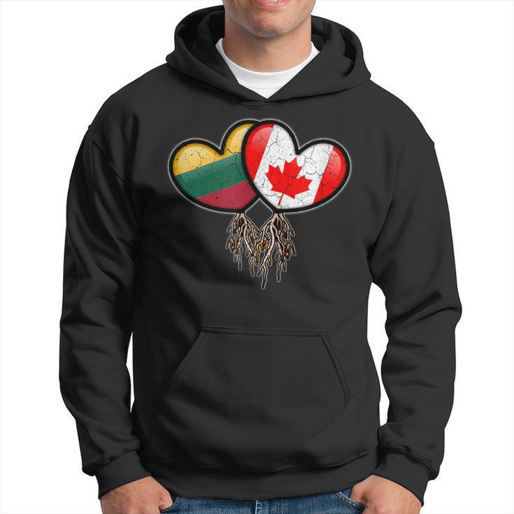 Lithuanian Canadian Flags Inside Hearts With Roots Hoodie