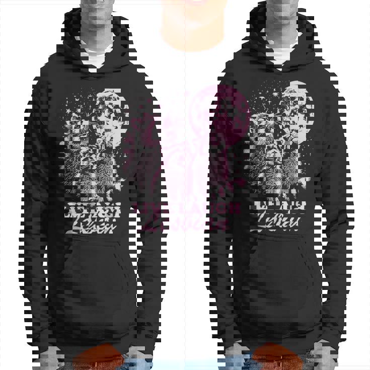 Live Laugh Lesbian Raccoon Lesbian Lgbtq Pride Month Hoodie