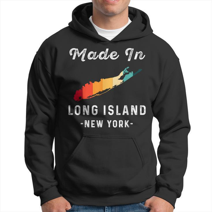 Long Island Ny Souvenir Native Long Islander Map Vintage Hoodie