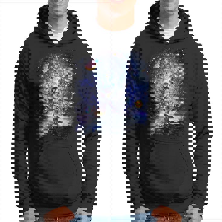 Loup De L'espace Cosmique Famille Des Loups Hurlant Constellation Sweat à capuche